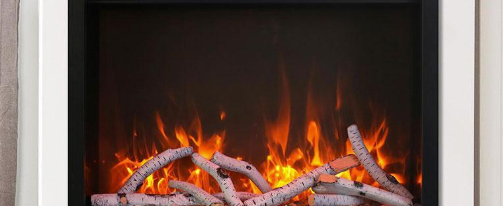 a fireplace with a bunch of logs in it and flames coming out of it .