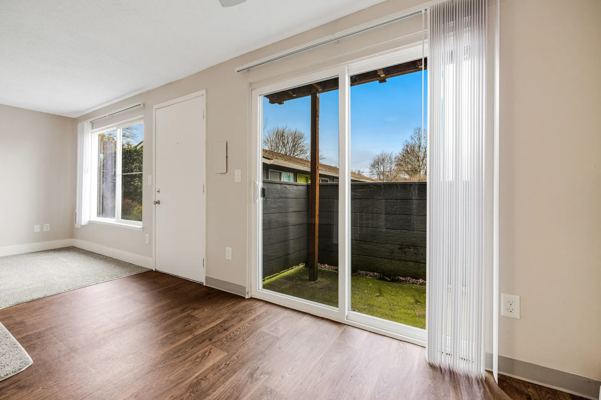 Photo of the patio seen from the living room