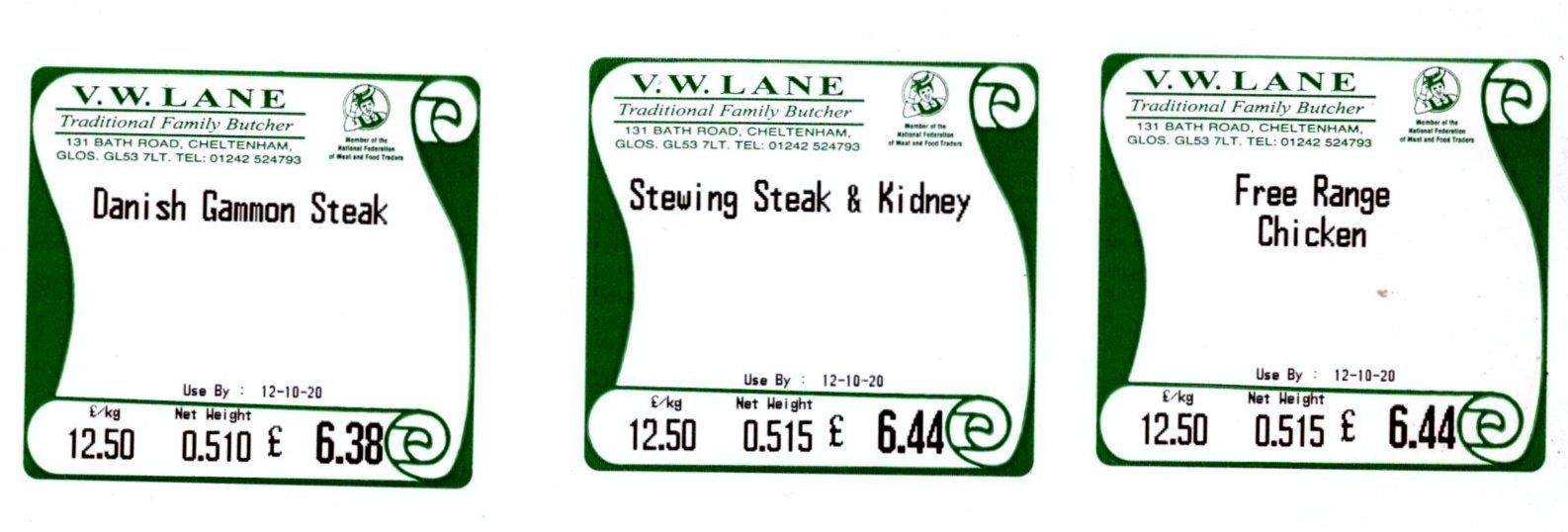 Pre printed weighing scale labels