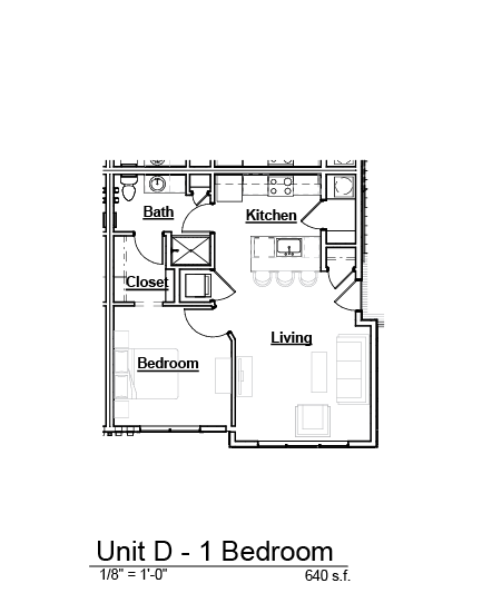 1 Bedroom Layout