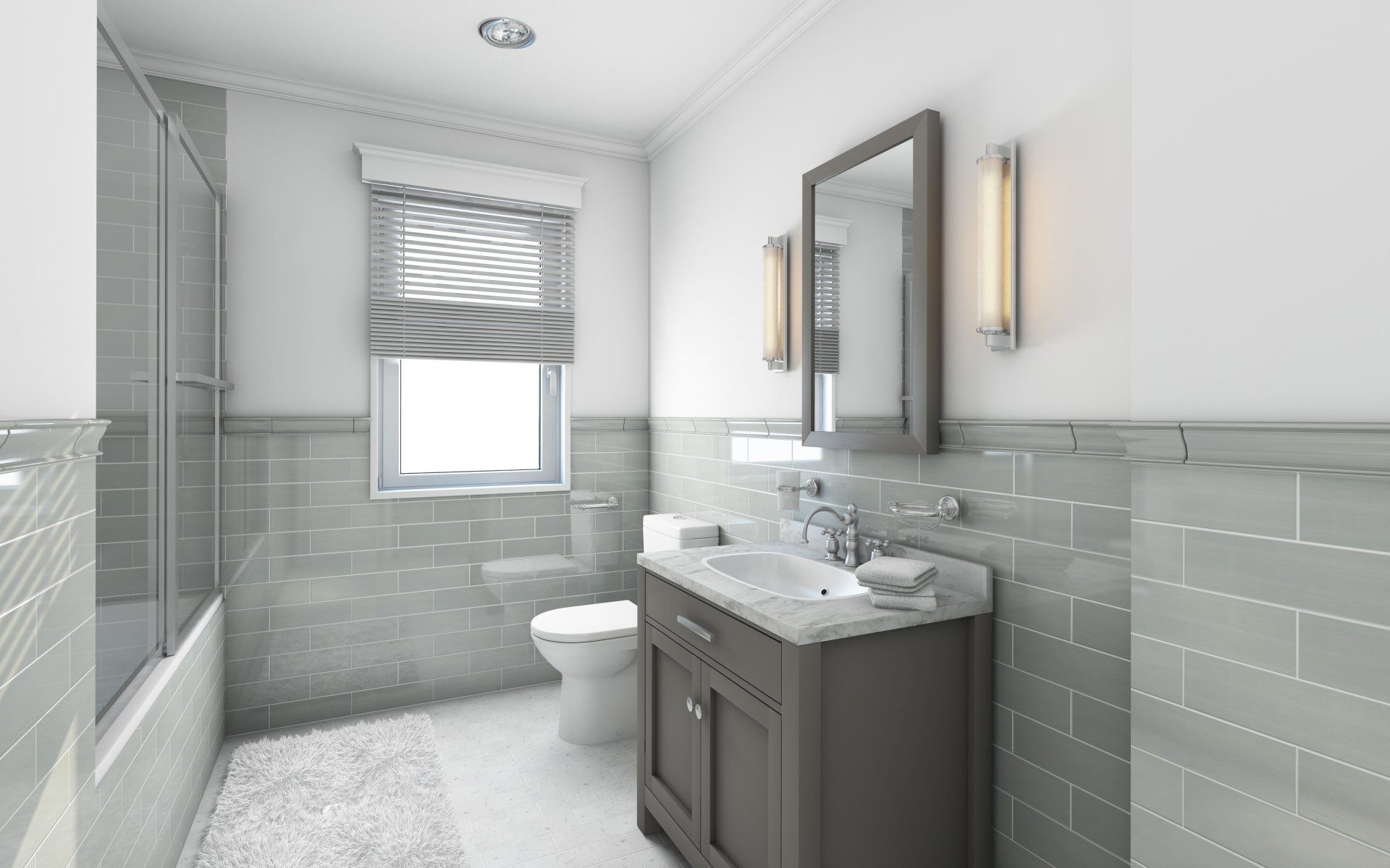a contractor visualizing the bathroom design