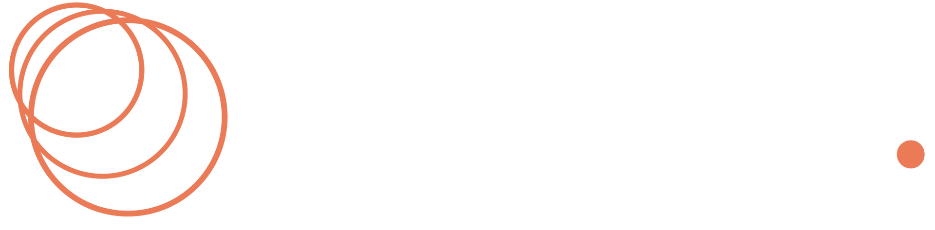Three overlapping orange circles on a white background with a small orange dot on the right. Stacq logo