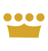 Gold crown with four circles on top.