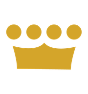Gold crown with four circles on top.