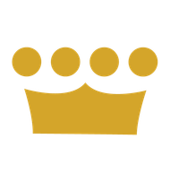 Gold crown with four circles on top.