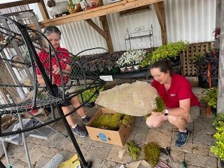 Two Women are Working on a Wreath in a Garden Center – Mobile, AL – A Bloom Garden Center