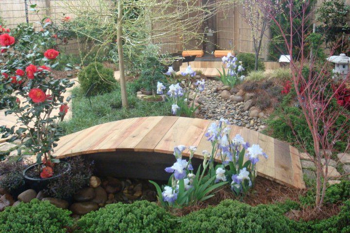 Wooden Bridge in the Middle of a Garden – Mobile, AL – A Bloom Garden Center