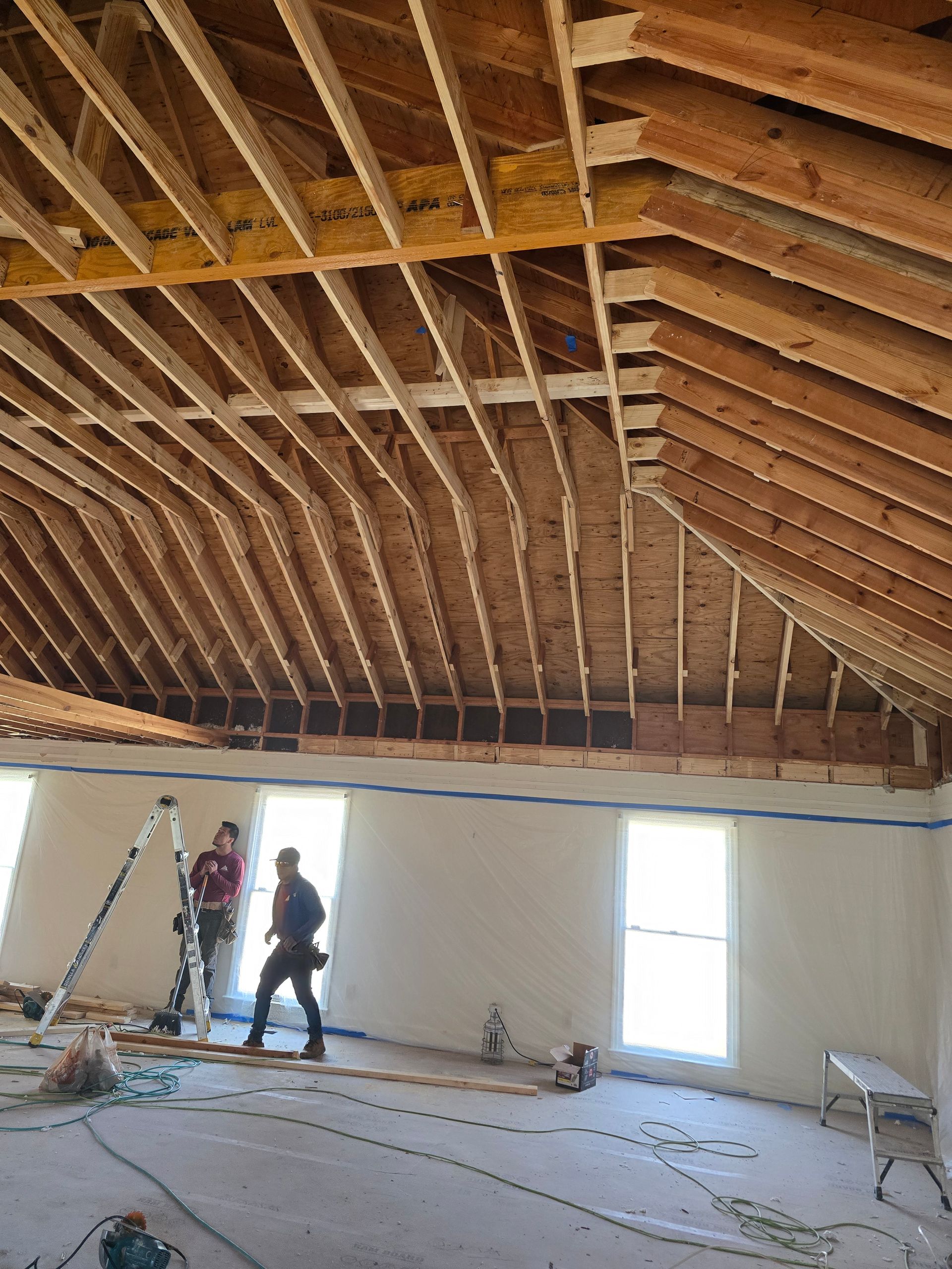 Raised celling added beam 