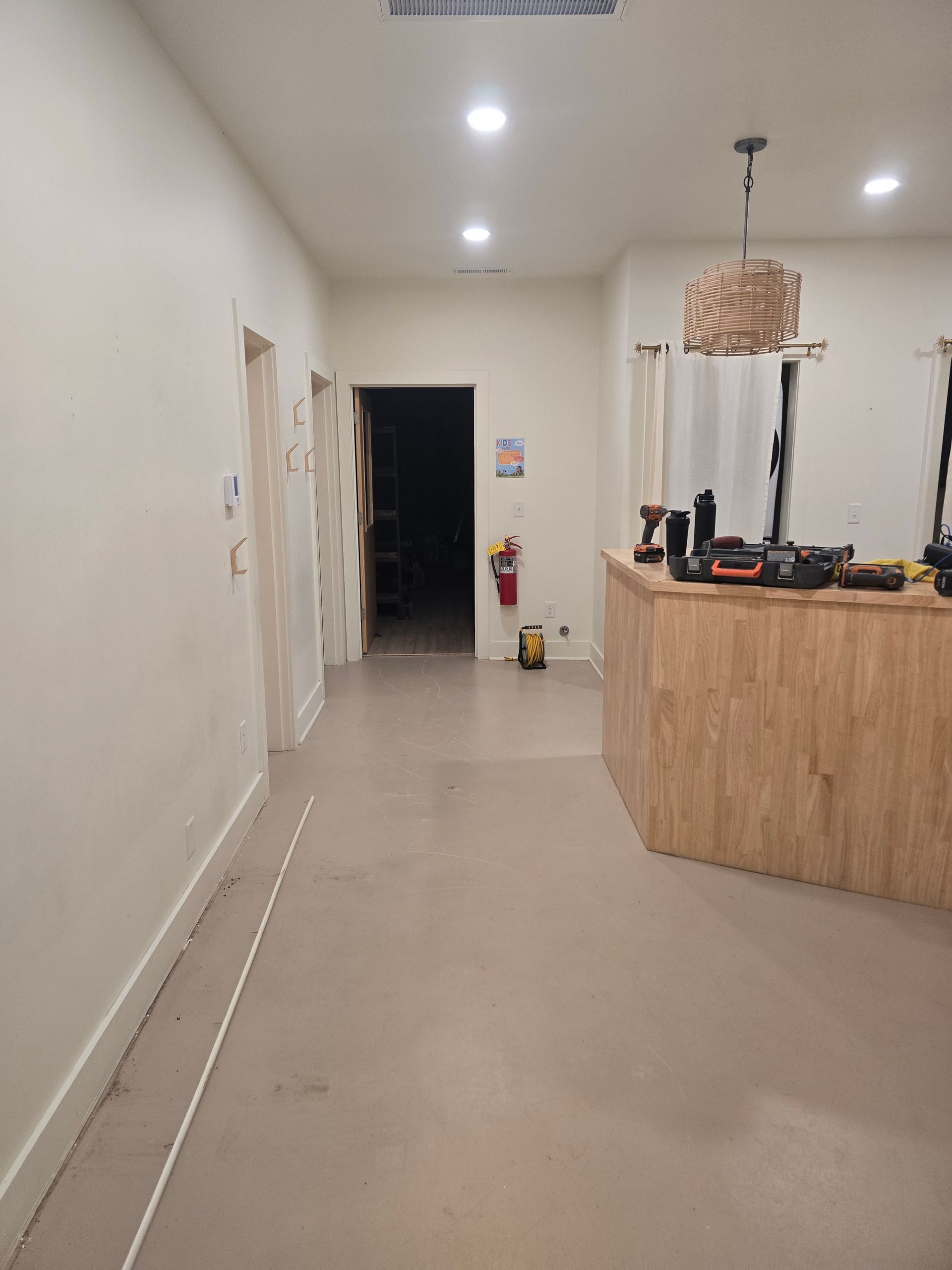 Before installing hardwood floors. 