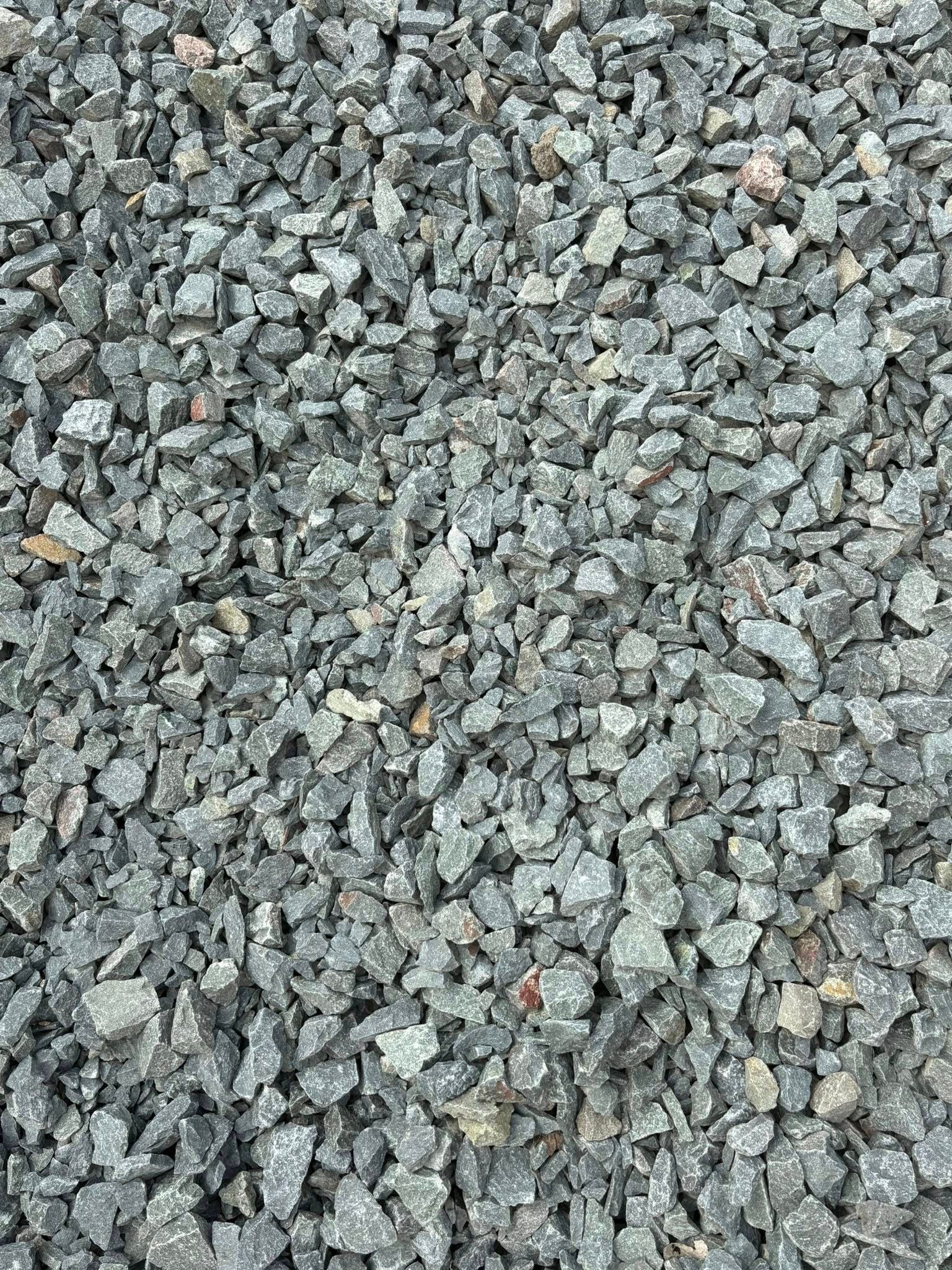 Close-up of gray gravel stones filling the frame