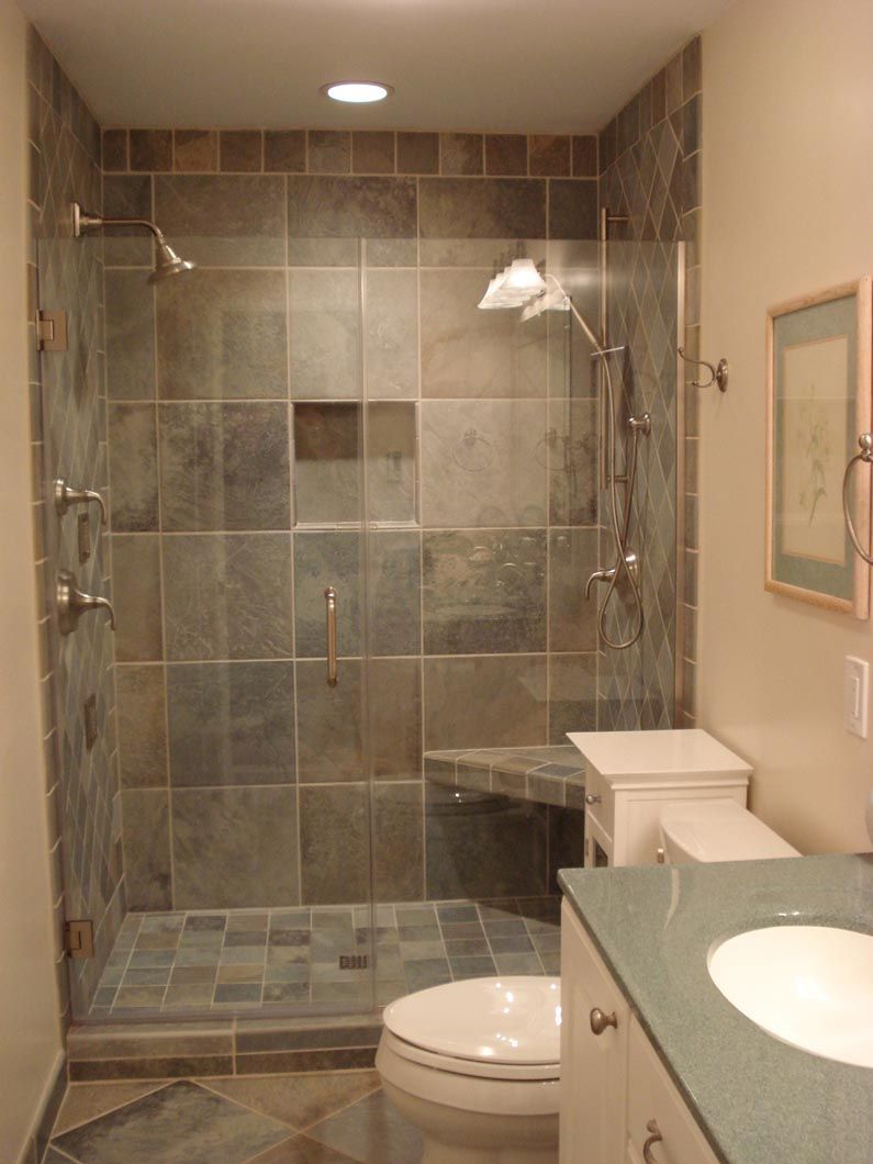 A bathroom with a toilet a sink and a walk in shower