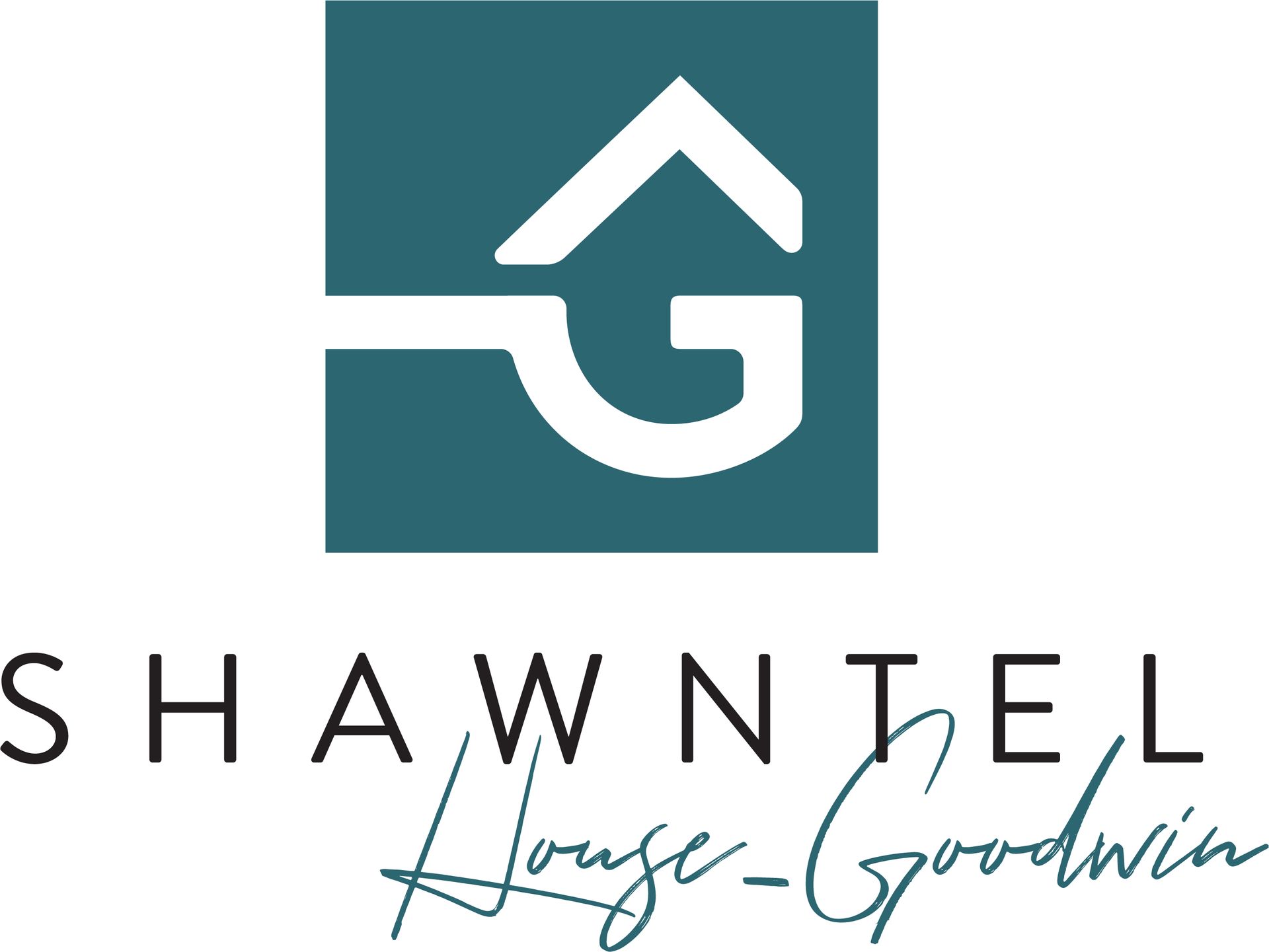 Shawn Tel House-Goodwin logo with teal house icon and black text on white background