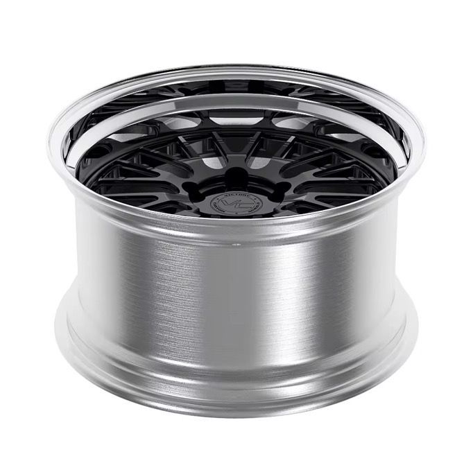 Silver alloy wheel rim isolated on a white background