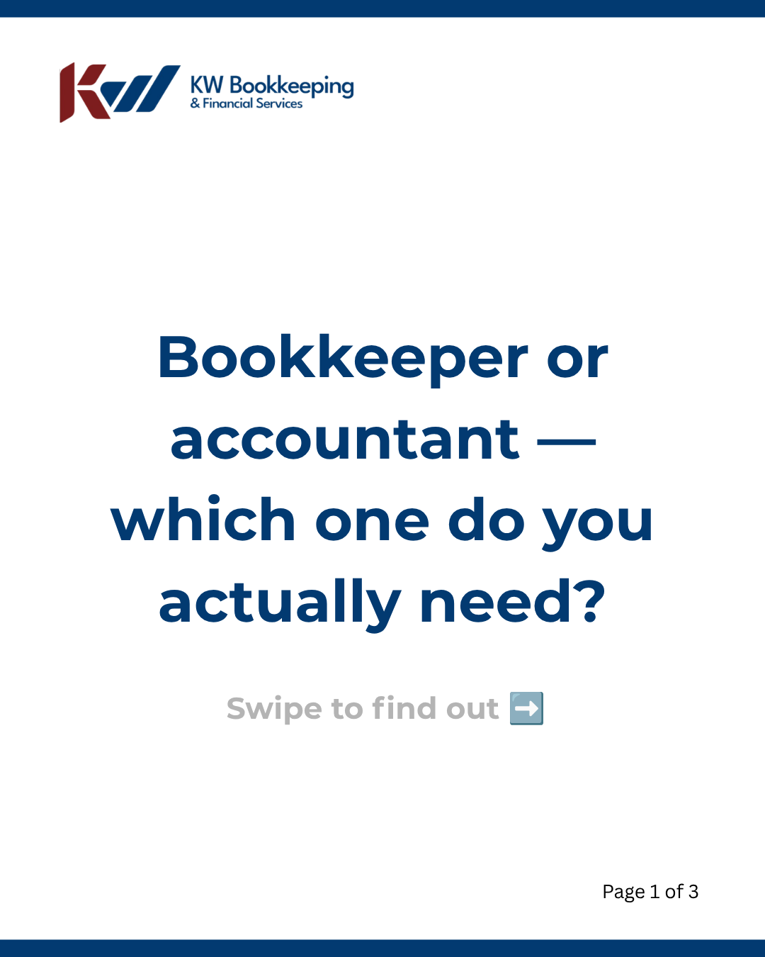 Bookkeeper vs accountant for small business — KW Bookkeeping