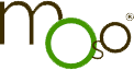 Il logo di un'azienda chiamata moso con un cerchio verde al centro.