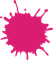 A pink splash of paint on a white background