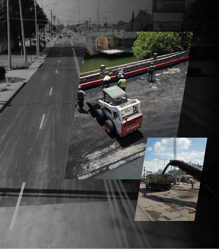 Freshly paved commercial asphalt street in San Antonio, TX