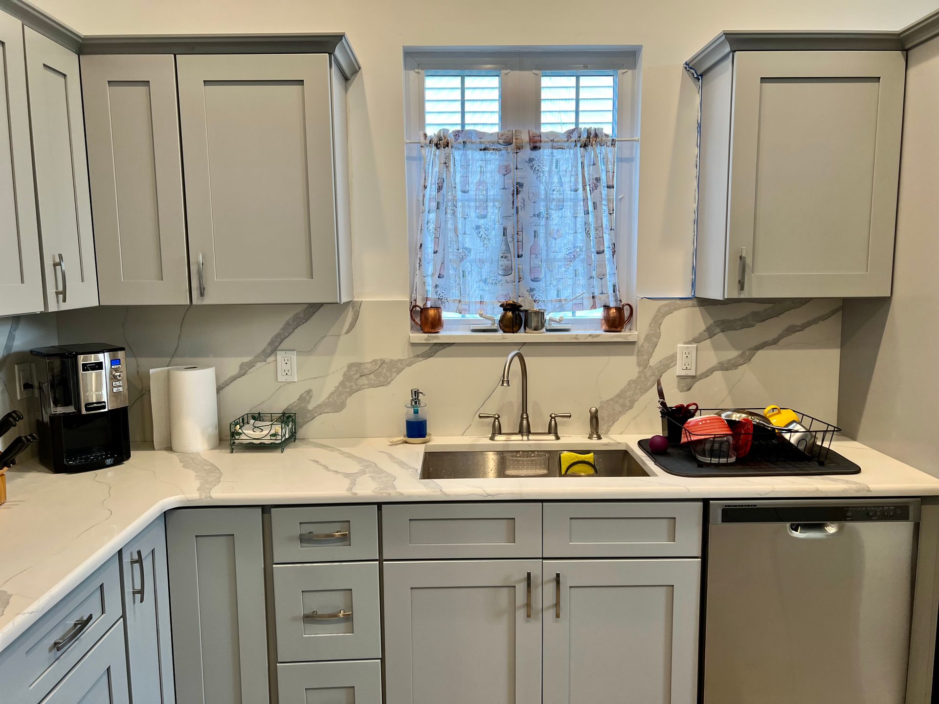 Lait Grey Shaker Kitchen Remodel in Monroe, NJ by Strong Granite & Cabinets project photo 3