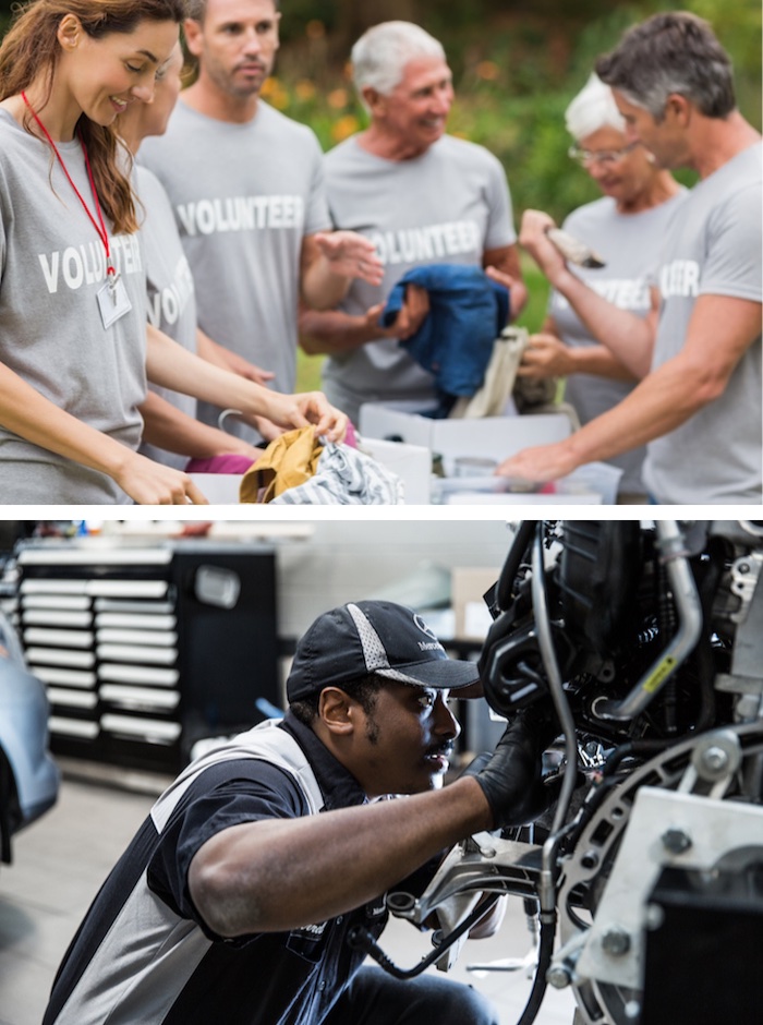 Women looking at post it notes