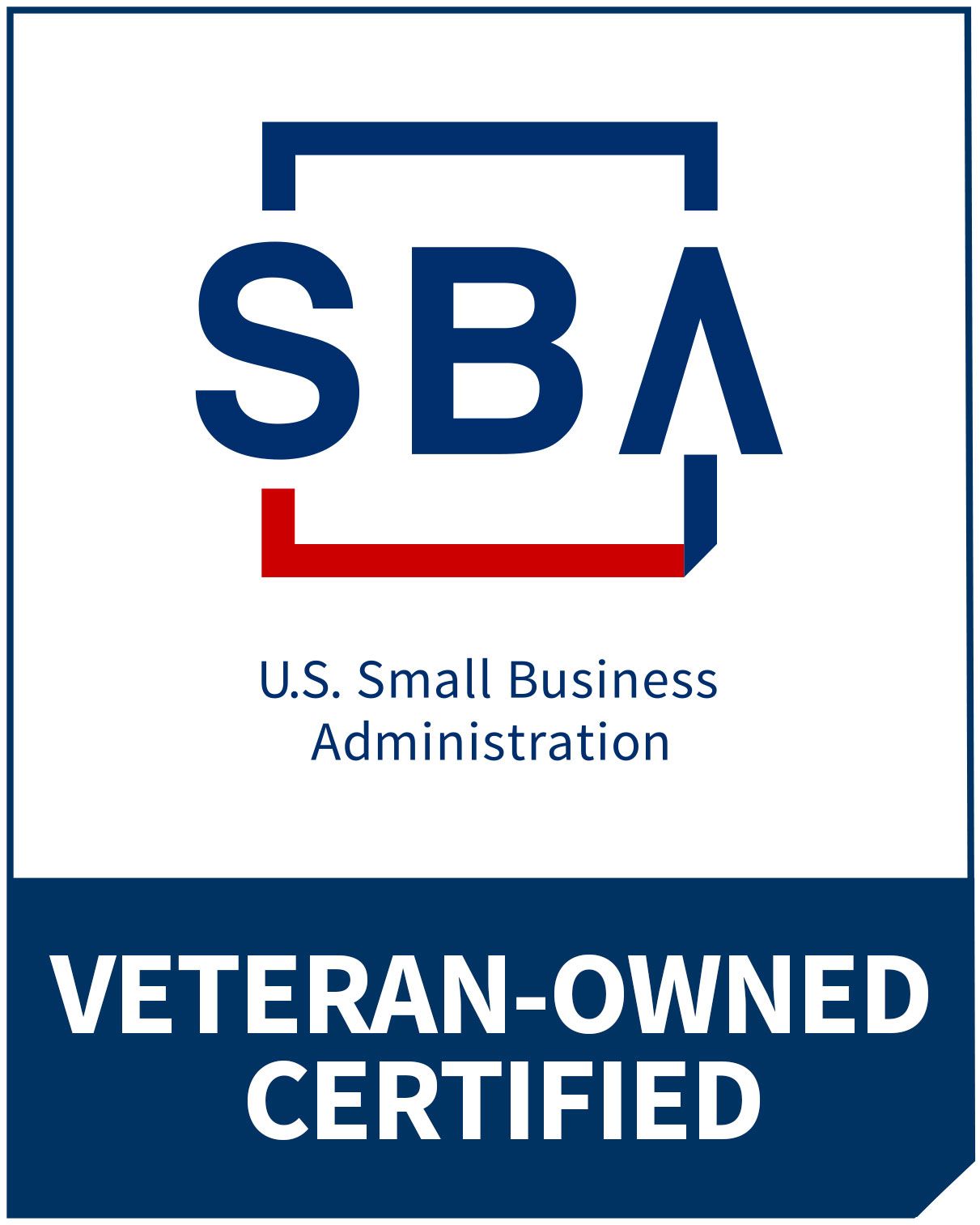 The logo for the u.s. small business administration is veteran owned certified.