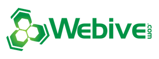 A green webive logo on a white background