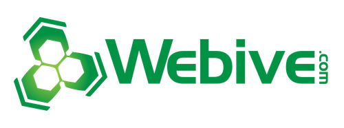 A green webive logo on a white background