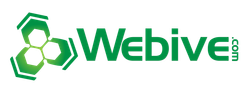 A green webive logo on a white background