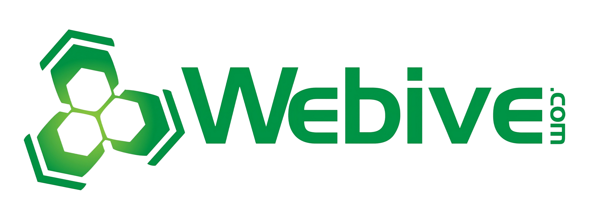 A green webive logo on a white background