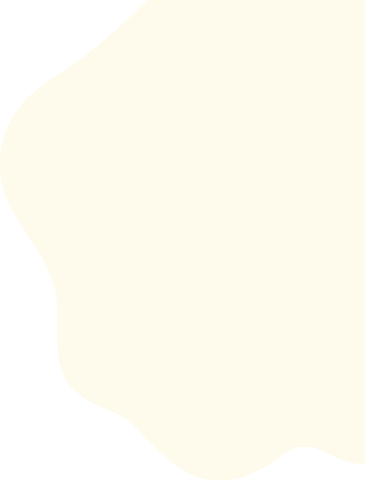 Cream-colored, organic blob shape with rounded edges against a white background.