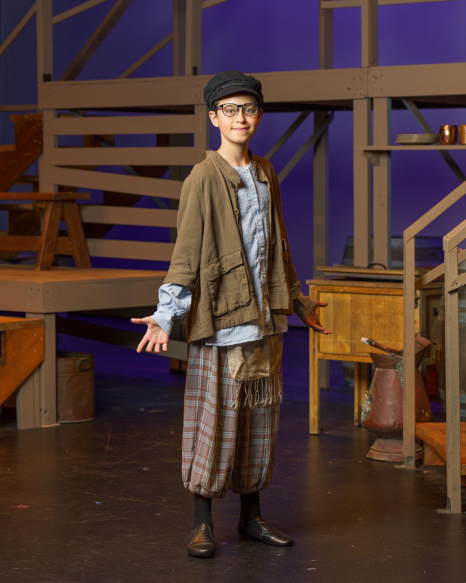 Stage performer for Corona Del Mar Middle School, Chicago Musical.