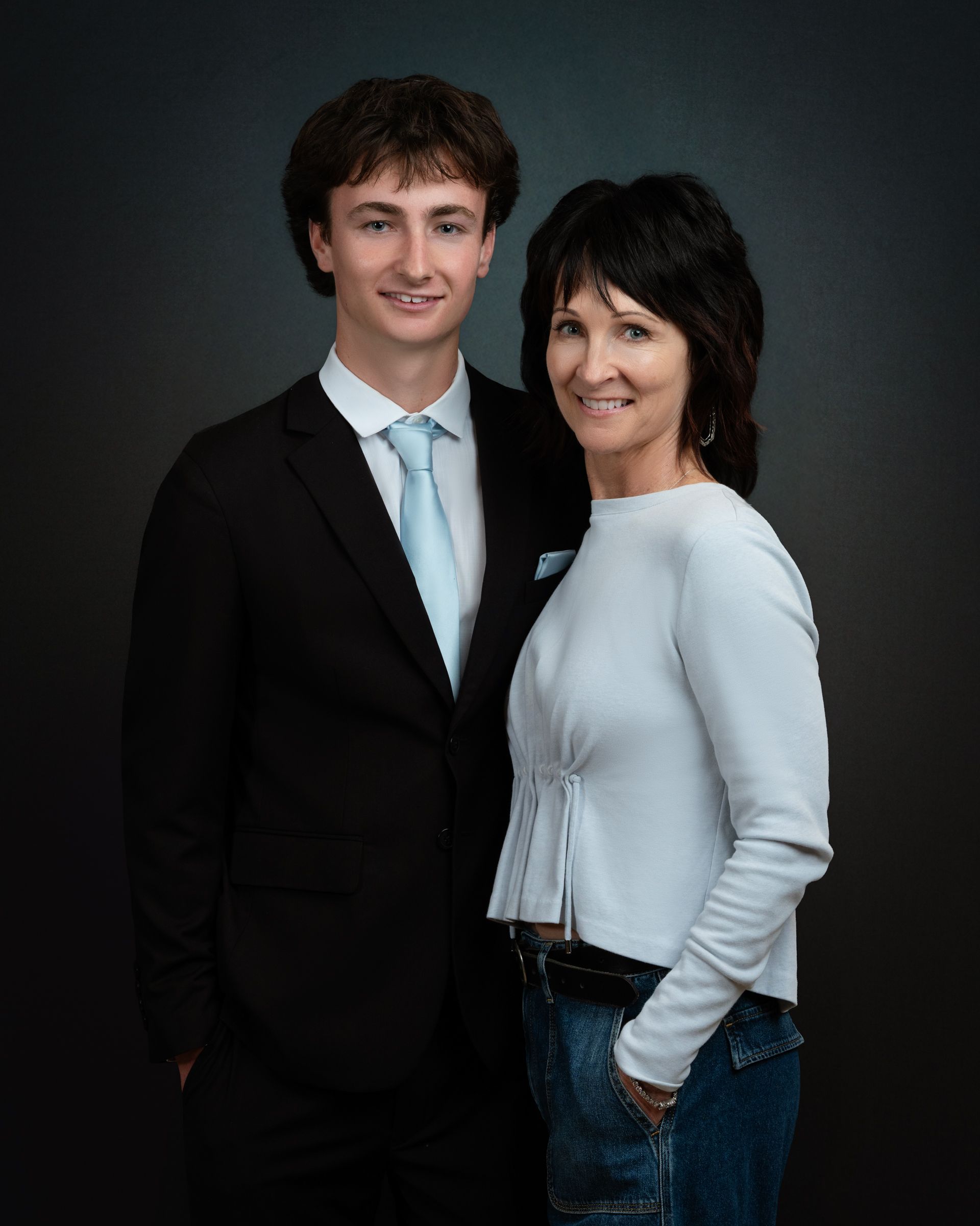 A photo of a parent and their son.