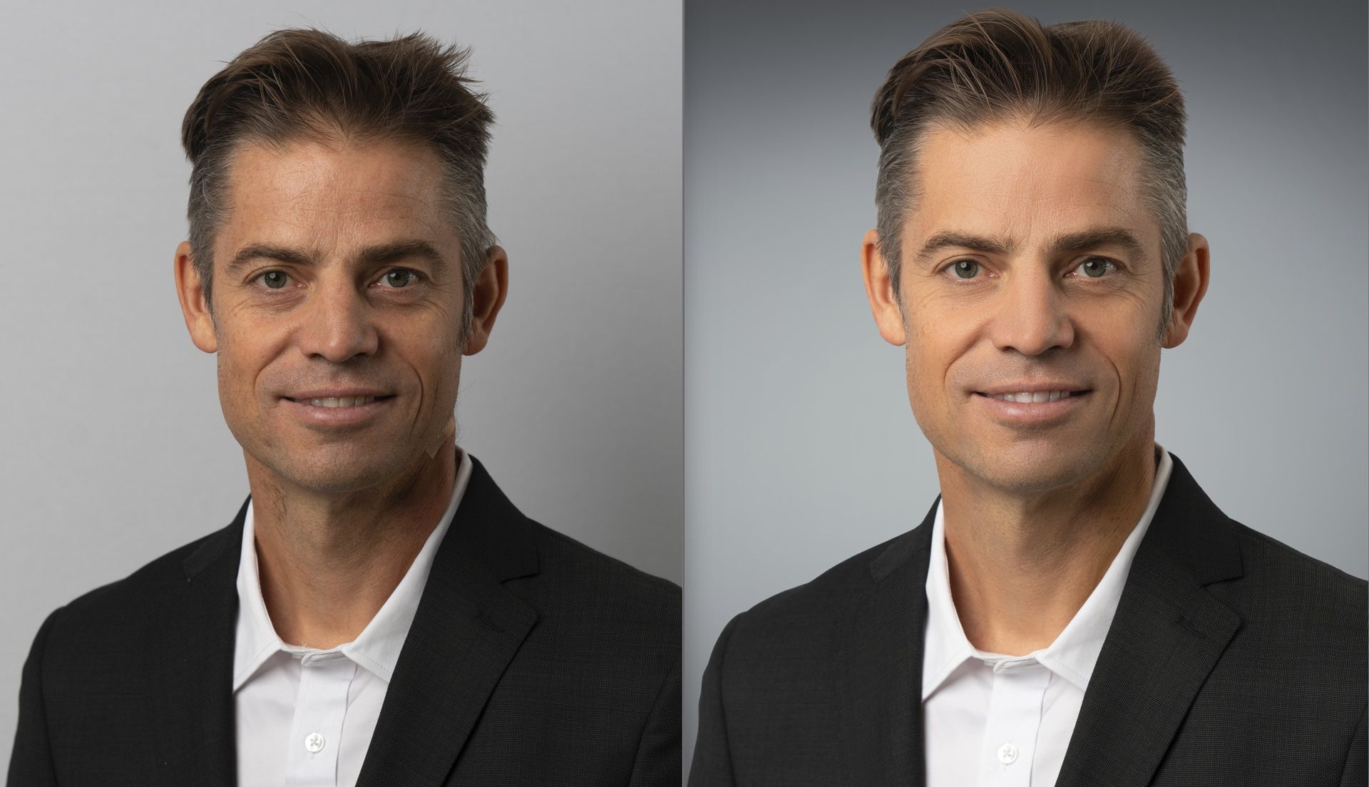 Before and After photo of a female model.