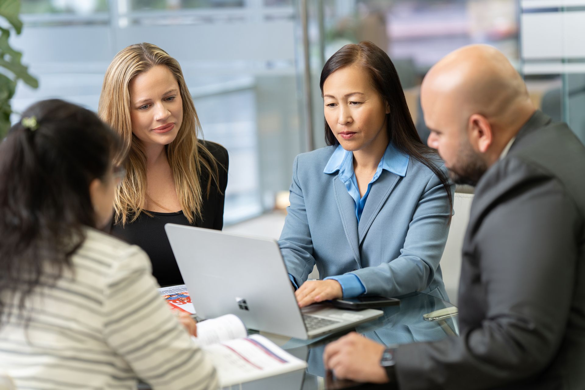 A professional lifestyle branding photo of a team in office.