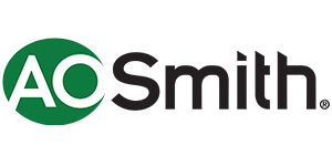The aosmith logo is green and black on a white background.