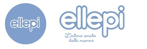 Due loghi Ellepi: un marchio denominativo e un logo rotondo con un cerchio azzurro. Sotto: 