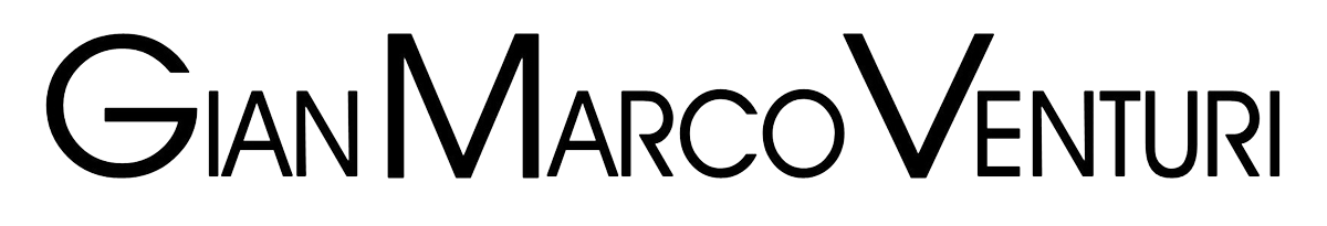 Logo di GianMarco Venturi. Testo nero su sfondo bianco.