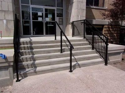 New Aluminum Railings Leading to Commercial Building