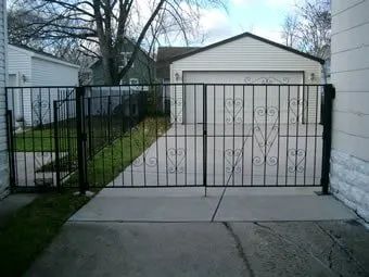 Black Gate in Front of Garage in Buffalo, NY