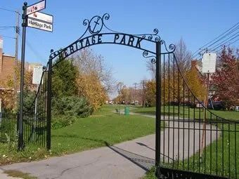 Wrought Iron Fencing and Archway at Heritage Park