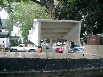 Precast Concrete Steps Being Installed on Buffalo, NY Property