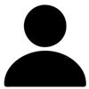 A silhouette of a person with a circle in the middle of their head.