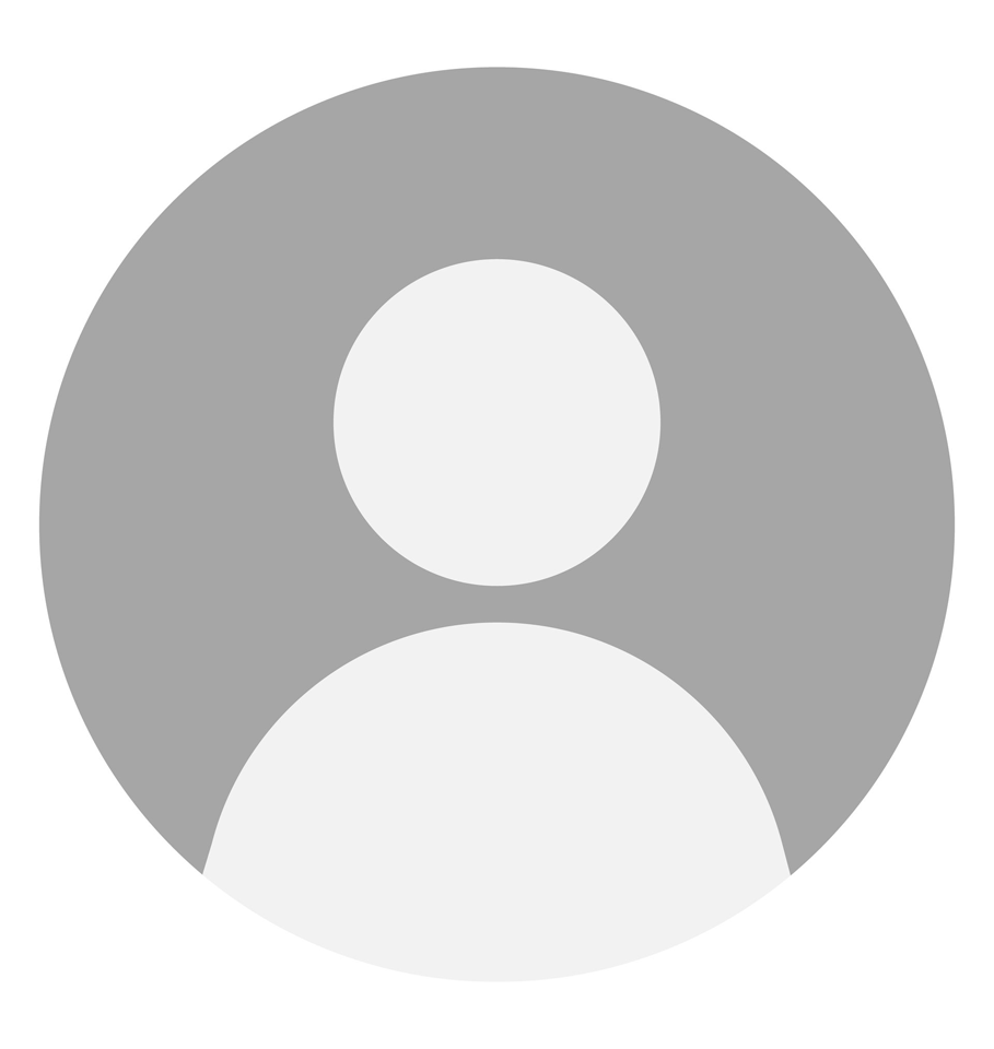 Grey and white silhouette of a person inside a circle.