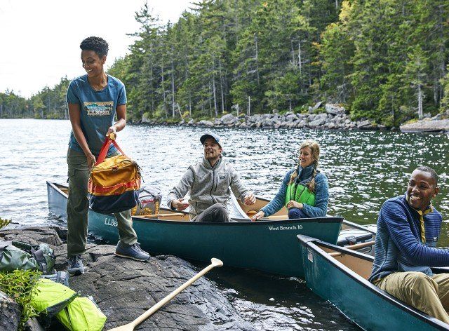 four friends canoe camping