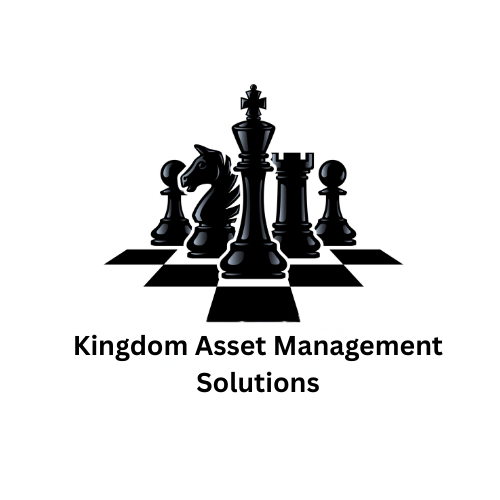 Black chess pieces logo above the text “Kingdom Asset Management Solutions”