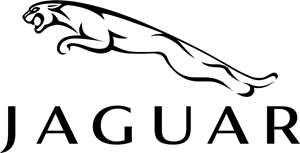 A black and white logo for jaguar with a jaguar jumping in the air.