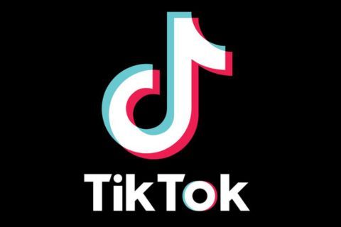 The tiktok logo is on a black background.
