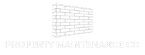 Property Maintenance Co logo with a white brick wall graphic