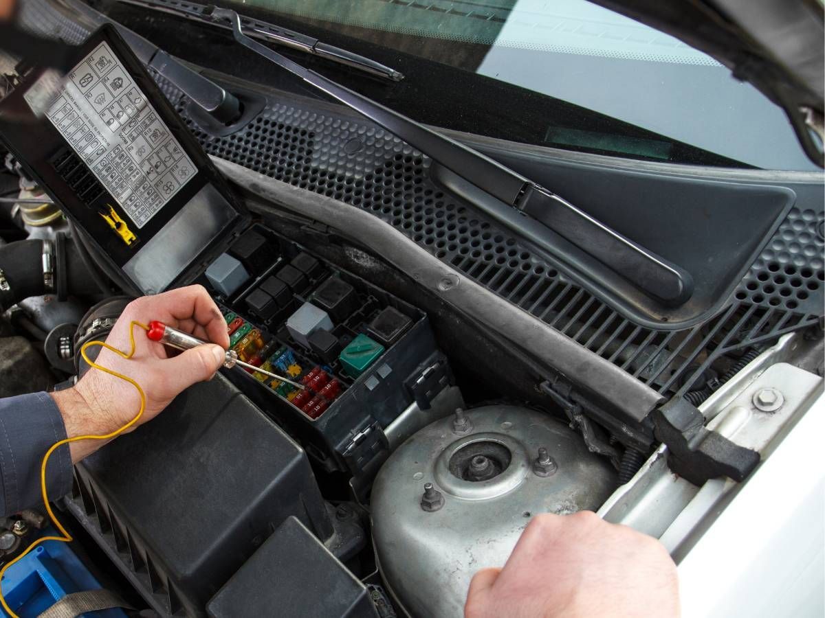 Car electrical testing  being carried out in Coventry