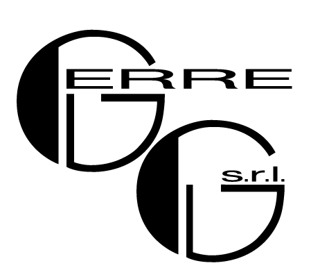 Logo: testo "ERRE GG srl" con due cerchi intrecciati contenenti una "G" e due "R".