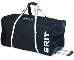 Black ERIT gear bag with white straps and a metal frame handle